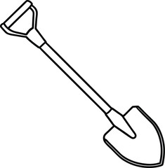 Shovel Line Art Vector