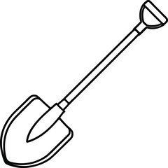 Shovel Line Art Vector