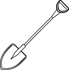 Shovel Line Art Vector
