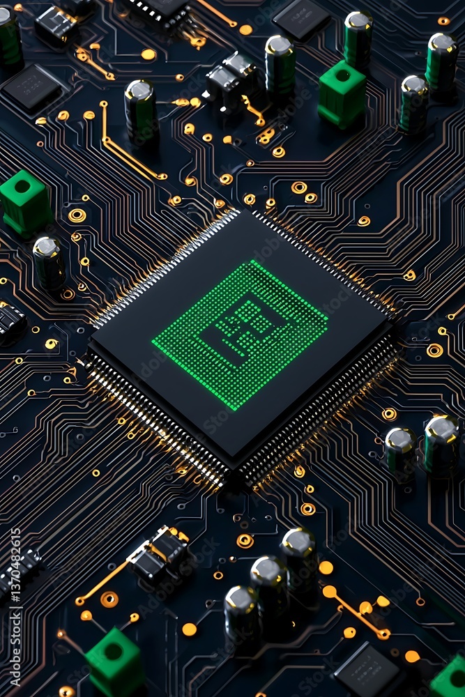 Poster circuit board microchip image