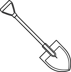 Shovel Line Art Vector