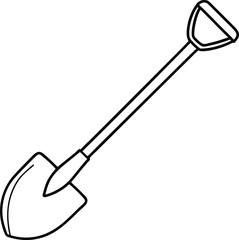 Shovel Line Art Vector