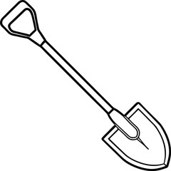 Shovel Line Art Vector