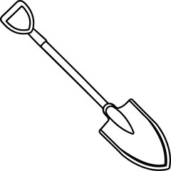 Shovel Line Art Vector