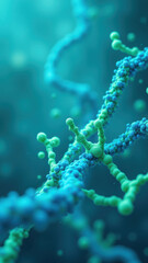 Fototapeta premium High-resolution image of Nicotinamide Adenine Dinucleotide (NAD+) with a focus on its structure and molecular bonds.