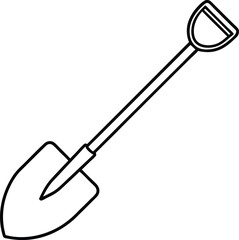 Shovel Line Art Vector