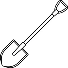 Shovel Line Art Vector