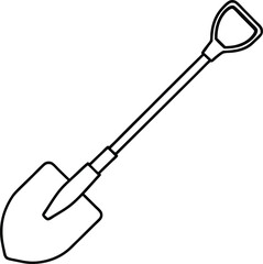 Shovel Line Art Vector