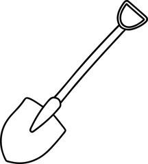 Shovel Line Art Vector