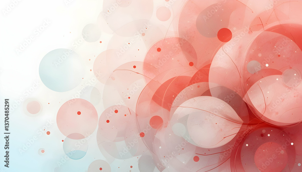 Poster abstract red and blue pastel circle background design for website header banner social media post or