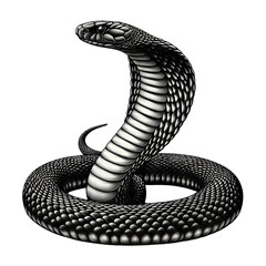Fototapeta premium Illustrative black and white snake coiled art design 