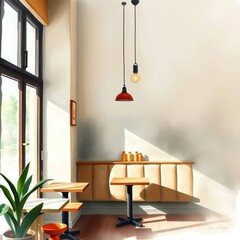 a picture of a minimalist coffee shop