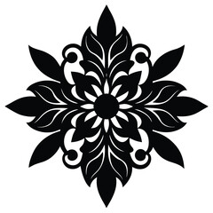 floral brocade embellishment vector art design