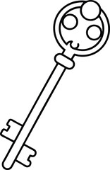 Skeleton Key Line Art Vector