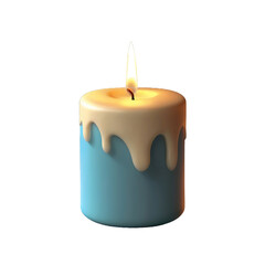 Candle cartoon,3d render isolated on transparent white background png