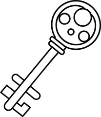 Skeleton Key Line Art Vector