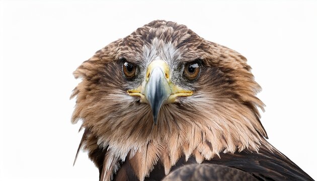 A fierce eagle eye; A close-up view of a Philippines eagle, white background; Kitty Duterte eye