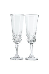 Two empty clean glasses isolated on white
