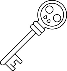 Skeleton Key Line Art Vector