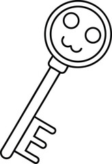 Skeleton Key Line Art Vector