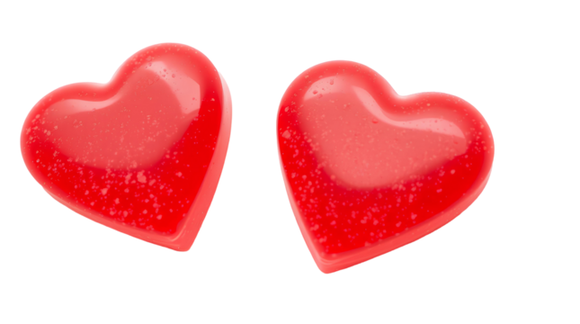 Photo of heart-shaped candies isolated on transparent background.png
