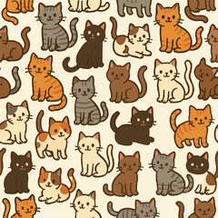 Cute Kitty Cat Print Design in Vector