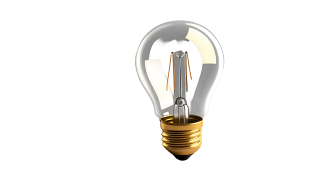bulb 3d isolated on transparent white background png
