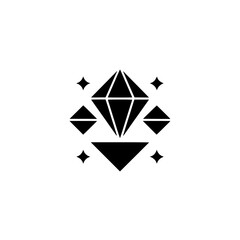 Elegant Diamond Emblem with Sparkles, Minimalist Design
