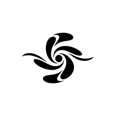 Fototapeta premium Abstract Black Swirl Design on White Background, Modern Logo Element