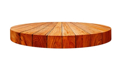 Wooden minimal podium empty display, on transparent background