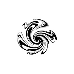 Naklejka premium Swirling Black & White Abstract: Geometric Design, Minimalist Art