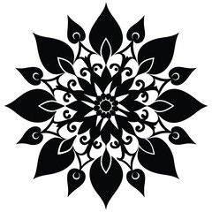 arabesque floral art design silhouette vector