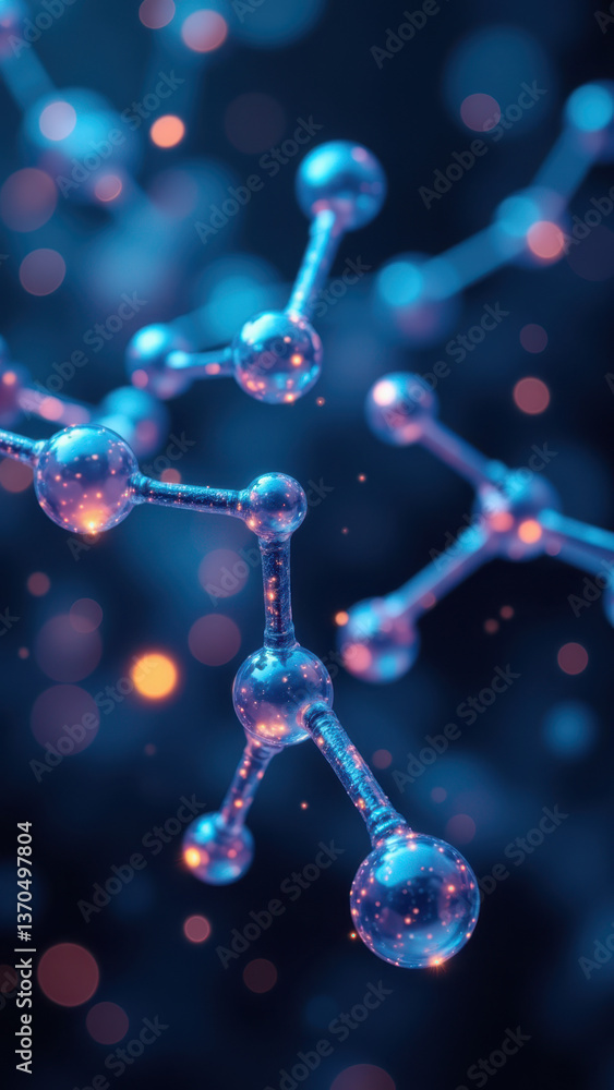 Aufkleber stunningly detailed 3d rendering of a nicotinamide adenine dinucleotide (nad+) molecule, encapsulati