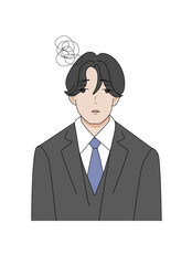 exhausted salary man, employee, office worker 