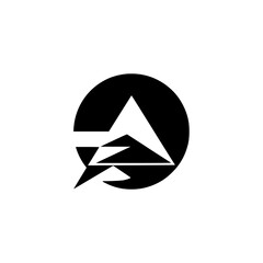 Fototapeta premium Minimalist Geometric Logo Design: Black Shapes on White Background