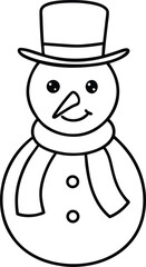 Snowman Line Art Vector