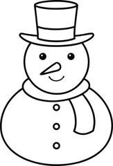 Snowman Line Art Vector