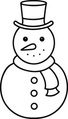 Snowman Line Art Vector