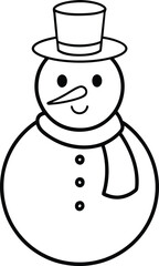 Snowman Line Art Vector
