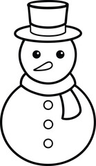 Snowman Line Art Vector