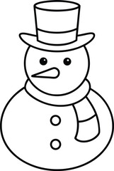 Snowman Line Art Vector