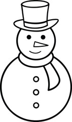 Snowman Line Art Vector