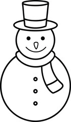 Snowman Line Art Vector