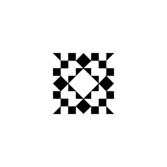 Geometric Black and White Pattern on White Background