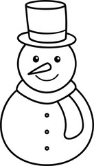 Snowman Line Art Vector
