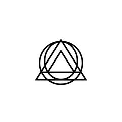 Geometric Symbol: Triangle, Circle, and Lines - Minimalist Design