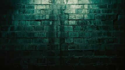 A weathered and aged brick wall with dramatic lighting effects