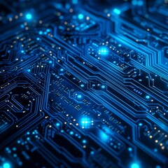 Illuminated Circuit Board: A Glimpse into the Technological Heart of Digital Innovation and Electronic Engineering 