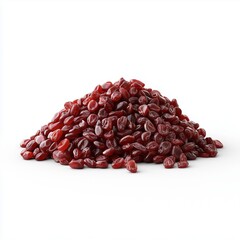 Raisin grape dried organic fruit snack fruit pile, isolated white