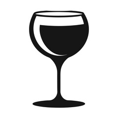 A transparent wine glass with reflections isolated on a white background